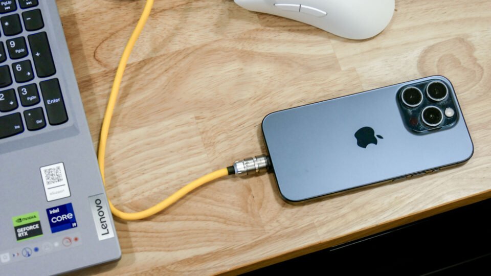 iPhone USB tethering.