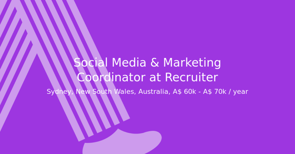 Social Media & Marketing Coordinator at Recruiter
